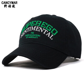 Cancymar korean style letter embroidered peaked cap for women 2025 new fashion soft top baseball cap for men outdoor casual hat flagship model black adjustable