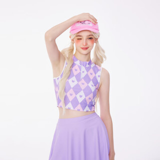 Shijanuholii 2024 new style ghost horse girl dopamine sports split skirt style cute resort hot spring swimsuit purple m