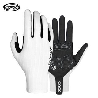 Yusenyi cycling gloves cycling special long finger shock absorbing touch screen sun protection gloves for men and women mountain road bike summer white xl