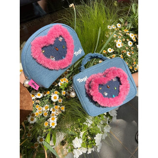 Tagi.<i>imagine jelly love denim tassel cosmetic bag storage bag shell bag toiletry bag portable storage bag