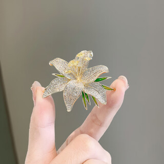 Snqp brooch-like female corsage large rhinestone leaf collar pin accessories 2025 suit pin leaf brooch