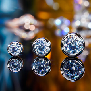 Platinum earrings new product pt950 platinum moissanite bubble single diamond earrings 50 points 1 carat round 20 points 1 pair 3.0mm