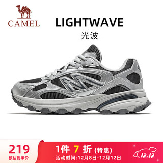 Camel (camel) men's retro jogging thick-soled cushioning casual sports shoes k15cx4l4027 silver/slate gray 42