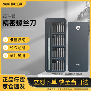 Deli precision screwdriver set slotted cross screwdriver eyewear watch dimensional correcting cone 25 pieces dl241025