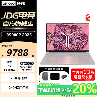 联想（Lenovo）2025补贴20% 拯救者R9000P  AI元启 满血50系独显电竞学生游戏笔记本电脑JS36 R9-8945HX RTX5060 冰魄白 |元启 32G内存 1T固态 标配