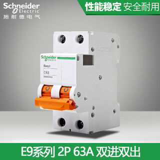 施耐德断路器2PC63A双进双出空气开关家用电闸总开 10A 1P
