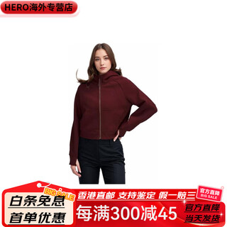 lululemon露露乐蒙Scuba系列柔软亲肤连帽透气轻盈保暖截短外套女款秋冬季 梅洛红/RDMR XS S