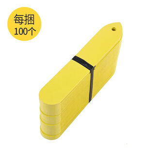 Shipton plastic waterproof succulent bonsai ground brand gardening label one-word seedling flower pot flower name label round head with hole 10*2cm yellow 100 pieces