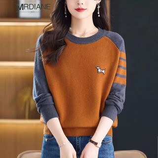 Mrdiane wei warm casual sweater women's sweater versatile women's knitted bottoming shirt top orange