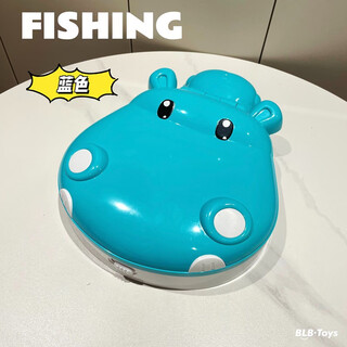 Yusenyi factory direct sales children's hippopotamus fishing platform balance early education electric light music educational multi-functional fishing toy standard blue