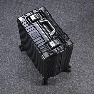 Hanke aluminum frame 16 suitcase small mini suitcase women's photography trolley case men's 23 universal wheel long boarding case 20 black (stewardess boarding case) explosion-proof upgrade 17 inches
