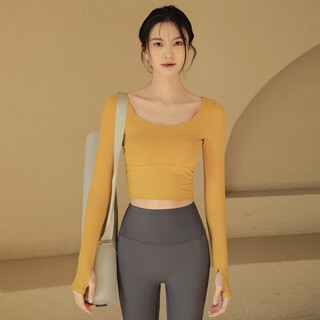 Ackdcs yoga clothing 2025 new autumn and winter long-sleeved pilates top outer wear with chest pad sports quick-drying fitness clothing for women