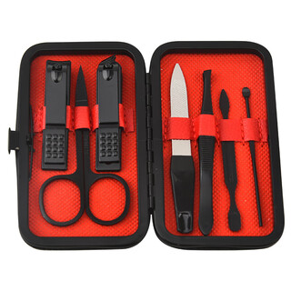 Factory wholesale manicure and manicure tools stainless steel sharp nail clippers nail scissors for home use 1 piece red 7 piece set color box packaging