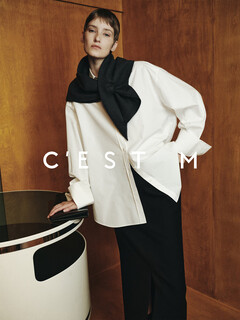 C est m丨italian imported marzotto silk wool/high-density cotton blogger style fashion silhouette shirt italian cafissi classic white xs in stock