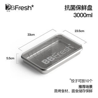 Kuangyi bfresh 316 stainless steel dumpling box wonton storage box dumplings anti-stick crisper baking tray 316 crisper tray-3000ml