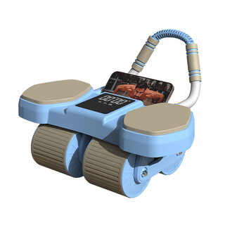 Brand new upgraded four-wheel abdominal fitness wheel support type automatic rebound abdominal muscle men's and women's fitness equipment abdominal fitness wheel + yoga mat + kneeling mat