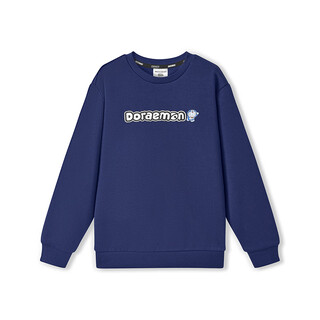 Skechers 2025 doraemon joint series children's unisex knitted pullover sweatshirt medieval blue_007d 120 cm