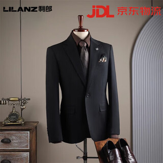Lilanz men's suit 2025 spring business workwear professional wedding groomsman groomsmen suit three-piece suit single suit-black m