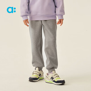 幼岚（ALLBLU）allblu幼岚【雪顶绒岚标裤】儿童裤子秋冬新款童装校服裤保暖长裤 中花灰 140 cm