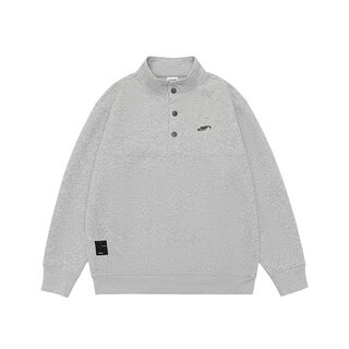 Nanhe heavyweight loose men's sweatshirt spring and autumn new american trendy brand hoodless bottoming shirt henry collar handsome top floral gray m m