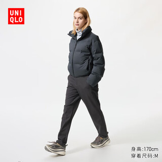 Uniqlo women's stretch pants/fleece lined casual pants extra long 479406 08 dark gray l/160/72a