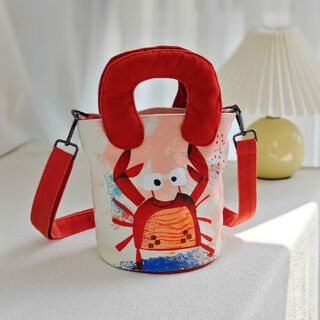 Cute owl original bucket bag women's new 2024 female student commuting niche portable one-shoulder crossbody bag cute little crab