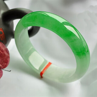 Burmese jadeite bracelet ice type authentic sun green floating flower jade bracelet mid-mountain water jade bracelet high ice gift for mother 53mm ring