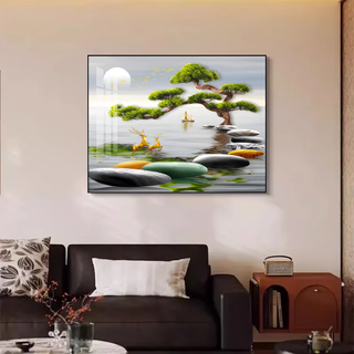 High-end decorative painting for electric meter box 2025 latest model without punching, modern simple style, weak electric box decorative painting, ultra-thin model fortune qilai g33, ordinary flip up 40*30, accommodates 32*22 cm