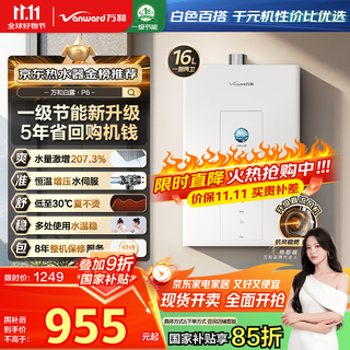 Vanward bailu p6 dc inverter, national subsidy 15%, 16-liter gas water heater, natural gas boosted water servo, constant temperature, silent, energy-saving, pear white