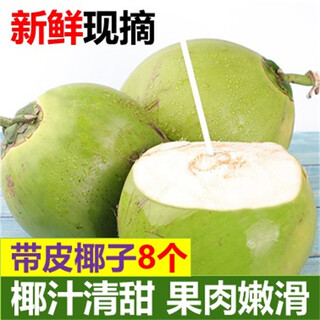 Ganguo has an appointment with hainan green coconut fresh coconut with skin green coconut for pregnant women to replenish amniotic fluid coconut green coconut for pregnant women fruit freshly picked 8 green coconut with skin