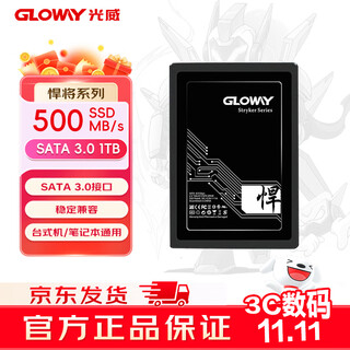 光威（Gloway）1TB SSD固态硬盘 SATA3.0 500MB/s 笔记本/台式机通用 悍将系列