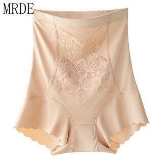 Mr.de manya mrs. underwear women's embroidered belly controlling butt lifting pants strong belly controlling postpartum body shaping briefs two-pack skin color + skin color l (100-115jin jin equals 0.5kg)