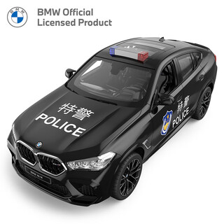Rastar xinghui bmw x6m swat 110 public security rc remote control car boys and children electric toys off-road 114 bmw x6m black usb charging model