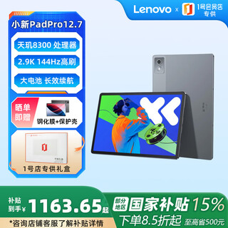 Lenovo xiaoxin padpro12.7 2025 entertainment office learning game tablet dimensity 8300 2.9k 144hz 8+256gwifi elephant gray + shell film set