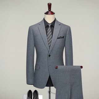Guillaume de mons pure wool suit men's business formal suit complete set of men's groom's wedding dress suit thickened gray top + pants mxf076 52