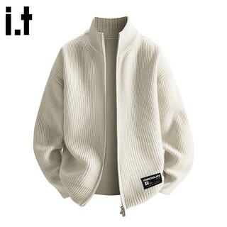 Chocoolateit cardigan sweater men's autumn new american coldproof trendy loose sweater jacket apricot xl