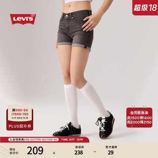 Levi's levi's women's slim straight simple american retro fashion casual smoke gray denim shorts smoke gray 28