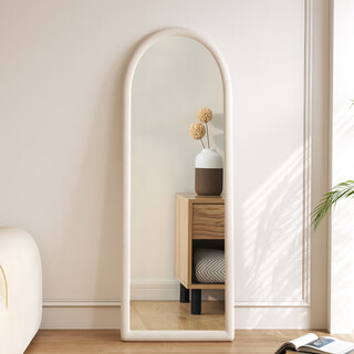 Huakaizhixing full-length mirror home full-length mirror floor-standing mirror bedroom internet celebrity cream style fitting mirror jy70 white 160*50