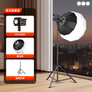 Yuguang live broadcast fill light, anchor special photography light, full set of equipment, beauty lighting, spherical soft light, professional live broadcast room, studio photo recording, video clothing, goods delivery, green screen live broadcast, brightening sun lamp*1+soft light ball*1