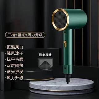 High-power hair dryer, hair salon hair dryer, negative ion hammer hair dryer, student home hair dryer, hot and cold air blowing hair, green 1800w wind power upgrade + double-layer insulation