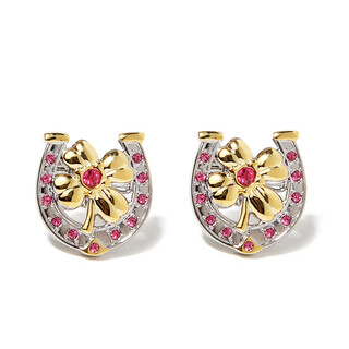 William milton lucky horseshoe four-leaf clover cufflinks men's cuff nails birthday gift light luxury customized lucky horseshoe & four-leaf clover cufflinks