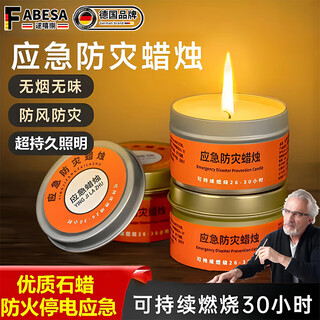 Porphyry rubber german rescue equipment emergency disaster prevention candle power outage lighting windproof waterproof fireproof smokeless household parking 5 pieces gold can pewter large size 80g