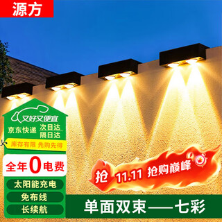 Yuanfang solar lighting wall washing light control induction outdoor lighting garden landscape wall lamp waterproof projector spotlight double beam
