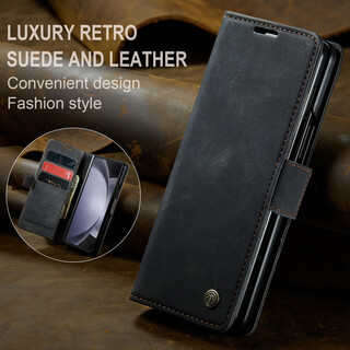 Samsung (samsung) quality original card wallet suitable for samsung z fold6 mobile phone case fold5 leather case w24 flip cover black samsung galaxy_z_fold5