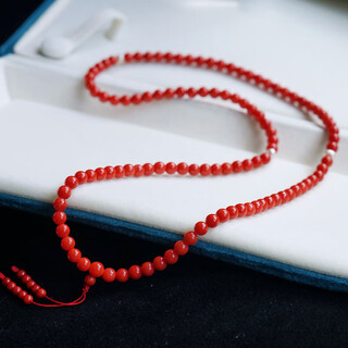 Ten-leaf natural red coral bracelet a-grade sardine coral 5mm108 buddhist beads rosary bracelet