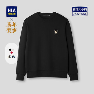 Heilan house (hla) sweatshirt men's spring 2026 new year of the horse and new year's five-menching large size long sleeve men's hnzww1f003a black 05 l 175/92a recommended 137~150jin jin is equal to 0.5 kg