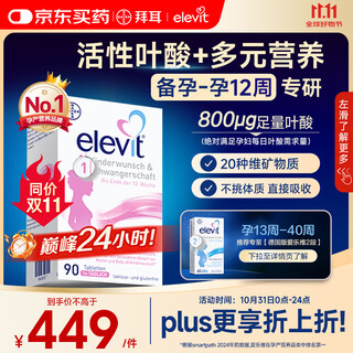 Elevit active folic acid 1 stage complex active folic acid 90 tablets german version pregnant women preparing for pregnancy women early pregnancy