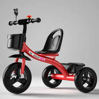 Jiashuo children's tricycle bicycle 1-3-2-6 years old large children's car baby infant 3-wheel trolley bicycle burgundy top with space wheel
