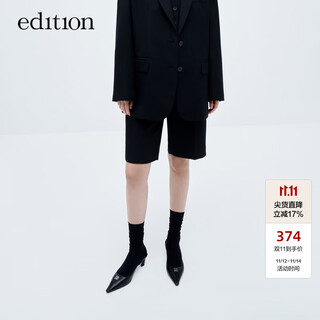 Edition shorts women's winter new black slim straight casual casual pants with drapey pants black s