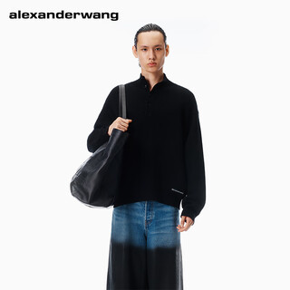 Alexander wang new winter product alexanderwang alexander wang official men's henley long-sleeved top black black xs